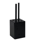 Sturdy 4x4 Post Base Anchor Ground Spike for Concrete Decks and Fence Posts, Black Powder Coated Steel, 3.5x3.5 Post Base with Anchor Rods