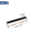10Pcs Straight Linear Slide Potentiometers 3 Pin B10K 88Mm Length 60Mm Travel 4x10Mm Handle Faders Pro Grade Variable Resistors