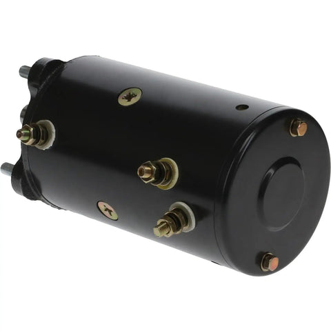 Heavy Duty 12 Volt Winch Motor Replacement For Cam Industries Hickey Tulsa Machinery with electrical terminals and robust casing.