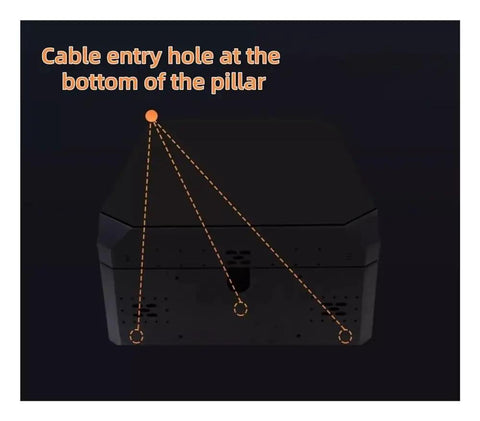 Heavy Duty Ev Charger Lock Box With Stand White Galvanized Steel showing cable entry hole at the bottom for easy access.