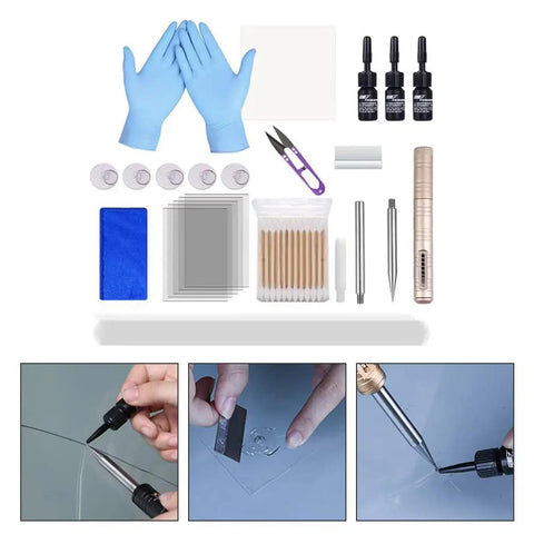 Windshield Repair Kit For Chips And Cracks Easy Application Glass Crack Repair Tool For Automotive Use Quick And Safe Fix