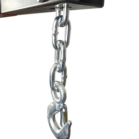 Heavy-Duty 2 Ton Hydraulic Engine Hoist Cherry Picker chain and hook detail, designed for secure engine lifts and stable operations.