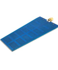 Dual Band 2.4GHz 5.8GHz WiFi Directional Yagi Antenna For FPV Drones And Wireless Cards RP SMA Male High Gain 12dBi At 2.4GHz And 4dBi At 5.8GHz Narrow Beam Long Range Signal Boost, blue circuit board design with gold connector on white background.