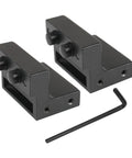 Black metal brackets with hex key for Heavy Duty Bypass Barn Door Hardware Kit For Cabinets And Closets, Two Foot Track System
