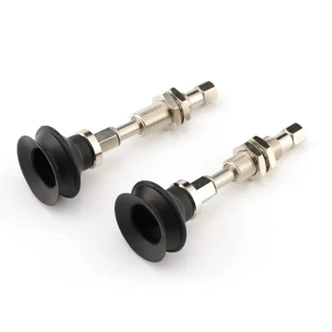 Dope Industrial Vacuum Pad Suction Cup Zpt Series for Pneumatic Manipulators. Black rubber vacuum pads with metallic fittings.