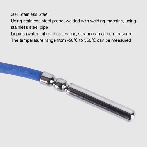 PT100 Temperature Sensor Probe RTD 4x30mm Waterproof Rugged Built To Last Industrial Grade With Silver Plated PTFE Wire 1m Cable