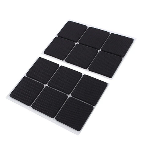 Self Adhesive Rubber Feet Pads For Furniture And Hardwood Floors, Durable Floor Protectors, Anti Scratch Cushions, 12 Pack, Black