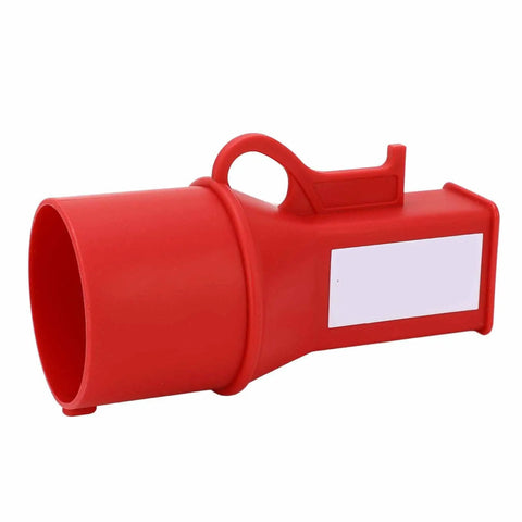 Rugged Industrial Socket Lockout Device For Maintenance, High Strength Durable PP Nylon, red plug showing locking mechanism