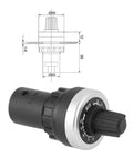 Two Pack Panel Mount 10K Potentiometer For VSD And VFD Rotary Variable Frequency Drive with diagram and black control knob