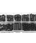Nylon Standoffs And Hex Spacers Kit For RC Drones 180 Pcs Assorted Screws Nuts And Spacers Set Compatible For FPV Quadcopter Frames Boards And PCB Mounting, black in organizer case