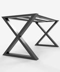 Beefy Heavy Duty Metal Table Base Built To Last With 700 Lb Capacity 28 Inch Height Industrial Table Frame X-shaped angle view