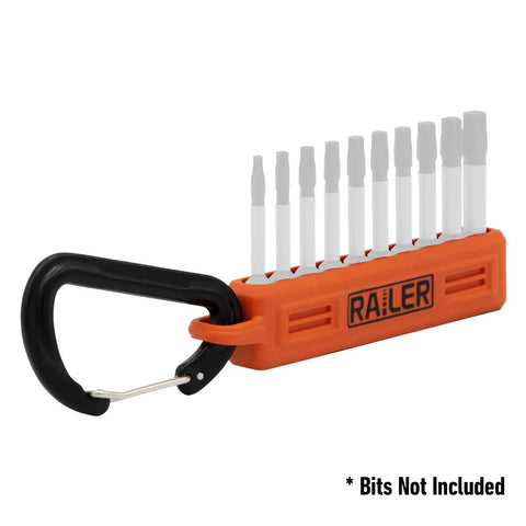 Screwdriver Bit Holder Storage Organizer 10 Hole Orange Bit Holder With Carabiner 2 Pack Hella Handy For Quick Access And Secure Bit Storage On The Job
