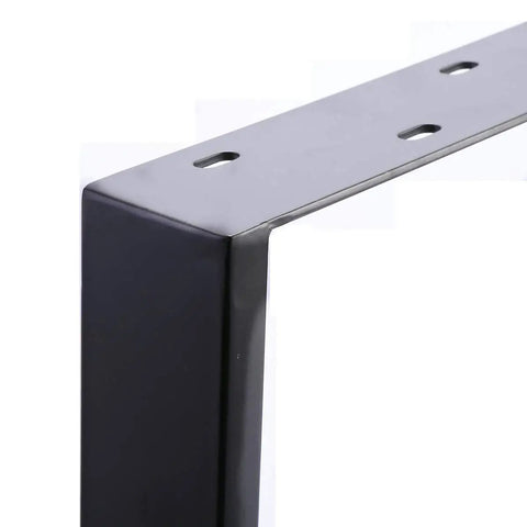 Close-up of Beefy 28 Inch Trapezoid Metal Table Legs 2 Pack Solid Steel DIY Furniture Legs for dining tables, coffee tables.