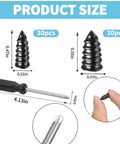 Product size details of 60 Piece Tire Repair Kit With Rubber Nails And Screw Plugs, Includes Screwdriver, Self Service Patch Tool