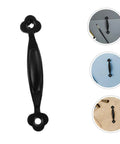 Vintage Zinc Alloy Cabinet Door Handles 10 Pack Black Curved Gate Pulls shown with different backgrounds