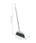 Grime Crushing Heavy Duty Broom With 34 Inch Long Handle For Sweeping Concrete Driveway Garage Patio And Indoor Floors No Sweat Household Cleaner With Convenient Storage Hook, upright view with dimensions.