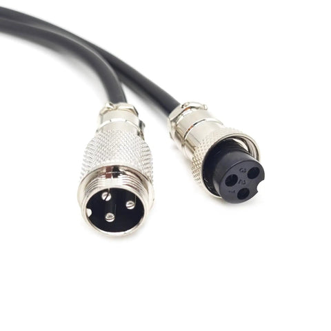 Beefy 3 Pin Cable Male To Female GX16 Cordset For Aviation Connectors 1 Meter Circular Metal Panel Mount Connector Adapter
