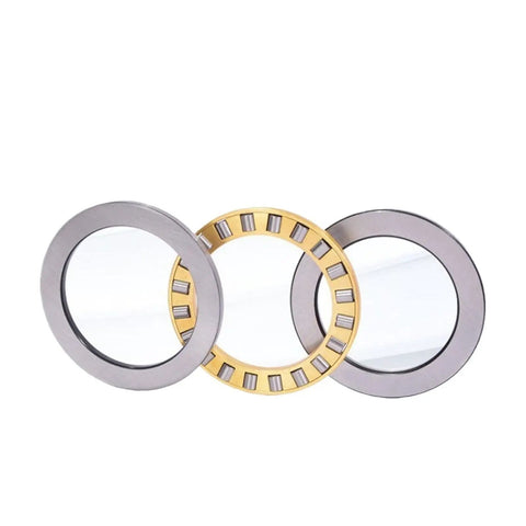 Heavy Duty Thrust Cylindrical Roller Bearing For Industrial Machinery High Load Capacity Smooth Operator Replacement Part Model 81214M 70X105X27mm with multiple bearings displayed.