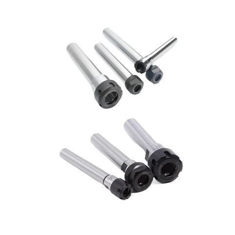 Battle Tested CNC Milling Extension Rod With Heavy Duty ER Collet Sleeve, showcasing various sizes and styles.
