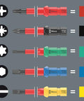 Pro Grade All In One Kraftform Kompakt W 2 Maintenance 35 Piece Tool Set bit types with color-coded identification for easy selection
