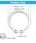 46mm External Circlips OD 304 Stainless Steel C Clip Retaining Rings Pack Of 20 For Automobiles Valves Bearings And Electrical Systems High Tensile Strength Rust Resistant Easy Install