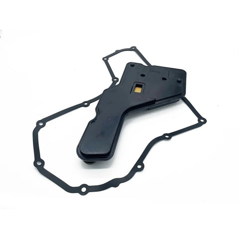 Auto Trans Filter Kit With Oil Pan Gasket For 4T40E 4T45E including black gasket and filter on white background