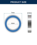 HiPicco MR74-2RS miniature deep groove ball bearing, 4x7x2.5 mm, blue rubber-seal chrome steel, front & side view