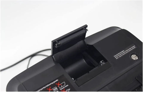 Fast Track Auto Bill Money Counter With Serial Number Reader showing inside roll placement area and slot detail for easy cash handling.