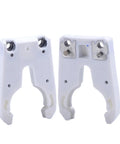 Top Shelf 10 Pack ISO30 CNC Tool Holder Clamps With Rock Solid Quick Swap Grip For Automatic Tool Changers and Heavy Duty Woodworking Router Builds. White plastic, precision ground.