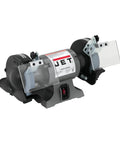 Six Inch Bench Grinder With 3450 Rpm And Quarter Horsepower Motor delivers powerful grinding with dual grit stones and safety shields.