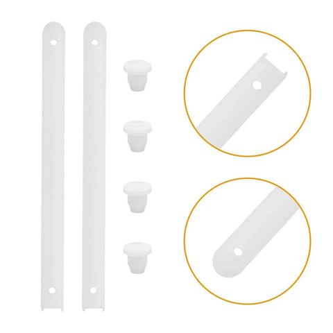 Three Pack Plastic Drawer Slides for Cabinets and Cupboards, Smooth Quiet Operation, side view with fasteners included.
