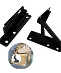 Two Pieces 80 Degree Foldable Lift Bracket With Black Spring Hinge for sofa lifters and furniture storage hinges, installation view