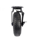 8 Inch Pneumatic Rubber Wheel With Side Brake Universal Air Filled Luggage Cart Caster front view showing tire and brake design