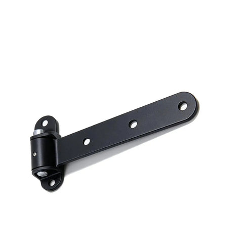 Badass Heavy Duty Gate Hinges Set, 13 Inch Rust Proof Stainless Steel hinge side view with three mounting holes.