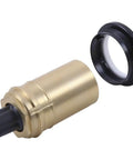 Universal Jet Sleeve Assembly for Jetted Showers Replacement Part With Gasket And O Ring Gold Tone RP37891 on white background