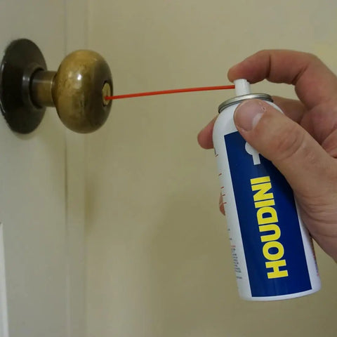 Applying Lock Lube Penetrating Lubricant For Tight Spaces 2 Oz Cans Pack Of 2 Keeps Locks Smooth Prevents Key Sticking And Jamming