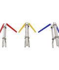 Durable Silver Hydraulic Cylinder Rod Cup Sealing Installation Tool For Quick Mechanic Repair On Heavy Machinery And Lifts Without Damage, shown in red, yellow, and blue