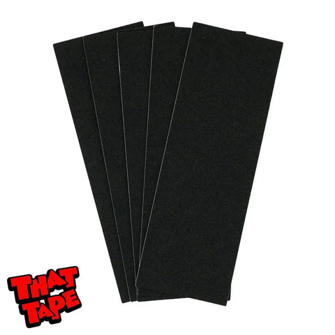 Fingerboard Grip Tape Set 5 Pack 110Mm By 38Mm Sheets 1Mm Thick Black Durable Plastic Grip Tape For Mini Skateboards Easy Peel And Trim Dope