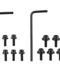 Pro Grade 10 Pack Top Mounted Ball Bearing Replacement Kit For Router Bits With Screws And Hex Key, Steel Guide Bearings For Repair And High RPM Use, Silver Finish, 9.52mm And 12.7mm OD. black screws and hex keys