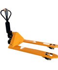 Heavy Duty Electric Pallet Jack Truck With 4400 Lbs Capacity, Fully Powered Forklift For Warehouse Logistics, orange steel design.