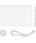 Pool Skimmer Guard Kit With Leaf Shield Net for inground or above ground pools, includes mesh plate, rod, and cord.