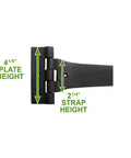 Wrought Iron Heart Style Strap Hinges 18 Inch Heavy Duty Pack Of 4 with Hardware dimensions shown, plate height 4 1/8" and strap height 2 1/4".