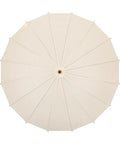 Top view of Wooden J Handle 40 Inch Golf Umbrella Windproof All Weather Auto Open 16 Rib Arc Vintage Cane Umbrella Classic Stick Wedding Cane White