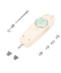 Analog Push Pull Dynamometer Force Gauge Meter With 100N Capacity Handheld Dial Gauge Tester For Electronics And Machinery Easy Read Precise Tension And Compression Measurements, beige dial gauge with tips