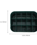 Heavy Duty Underwear Storage Box With Secure Lid Rock Solid Sock And Sleepwear Drawer Organizer view, 11.8x9.1 inches, green plastic.