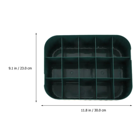 Heavy Duty Underwear Storage Box With Secure Lid Rock Solid Sock And Sleepwear Drawer Organizer view, 11.8x9.1 inches, green plastic.