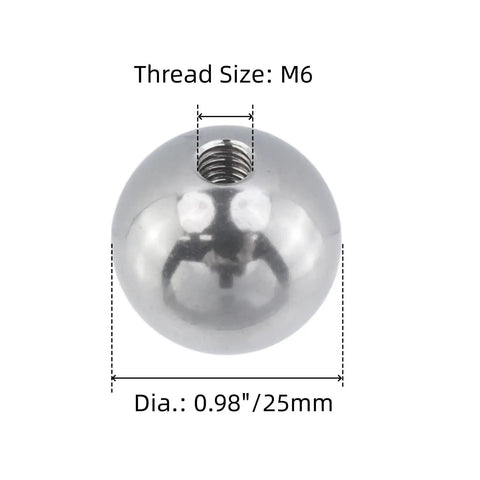 Heavy Duty M6x25mm Ball Nuts Knob Set 2 Pcs 304 Stainless Steel Female Threaded Bearings front view