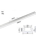 Diagram of Aluminum Alloy T Slot Miter Track Jig for Woodworking Non Porous Slide Slab Fixture Pro Grade 1 Meter Chute