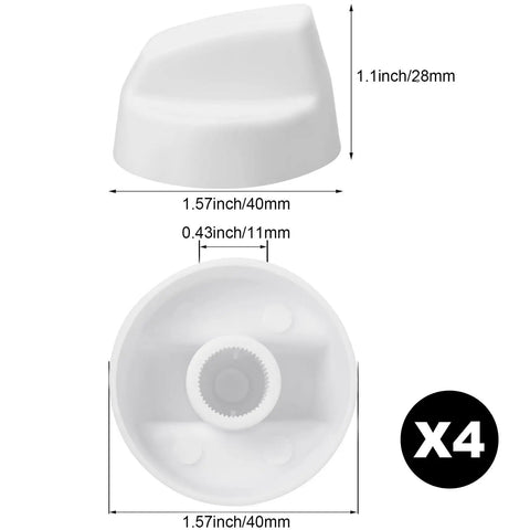 4 Pack Control Knobs Replacement Kit With 12 Adapters For Oven Stove And Range Universal Fit For RV Camper Kitchens Easy Install Durable High Heat Knobs