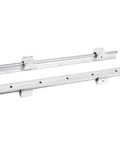 Real Deal SBR12 Linear Rail Shaft Set Built Tough With Four Matching Bushings Featuring Pre Drilled Mounting Holes For CNC Routers 3D Printers And Robotics Projects, metal shafts and bearings with mounting holes.